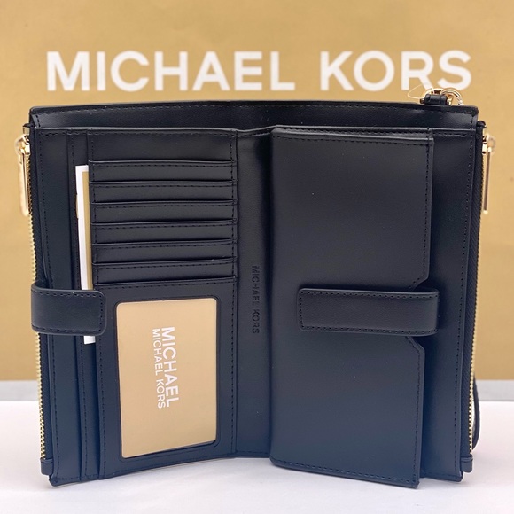 Michael Kors DoubleZip Wallet Wristlet Phone Case Black Multi - Picture 3 of 13